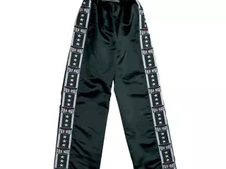 Pantalón Full. Satén Negro. 'Fuji-Stripes'#