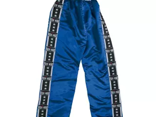 Pantalón Full. Satén Azul. 'Fuji-Stripes'.#