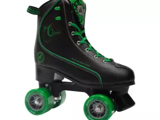 PATÍN RETRO PPH NEGRO-VERDE  ruedas en paralelo