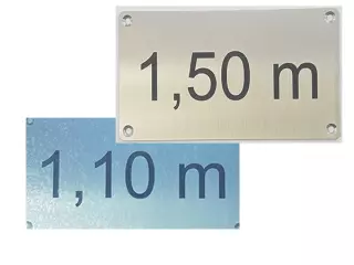 PLACA MARCACIÓN PROFUNDIDAD acero inoxidable piscinas