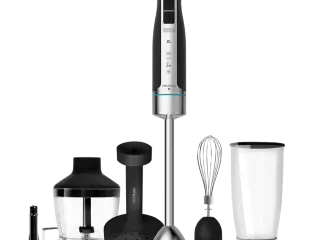 Batidora de Mano PowerGear 1500 XL Mash Pro. 1500 W de Potencia, pie XL extralargo, Cuchillas X-Blades con Titanio, 21 velocidades y función Turbo