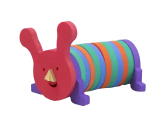 JUEGO GUSANO 1 CARA+10 BASES+2 PATAS+1 NARIZ+1 COLA. 40X28X30 CM. FLG-E.