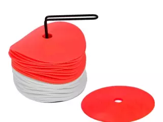 Set 24 Discos Entrenamiento Zastor AG-24 Blanco/Rojo conos planos delimitacion 15 CM
