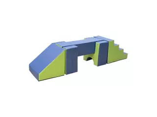 SET FIGURAS N 4 (ESCALERA, 2 ASIENTOS, RECTANGULO Y RAMPA) - 60 CM, AZUL/VERDE