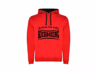 SUDADERA KICKBOXING ROJO/NEGRO