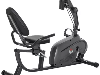 Bicicleta Estática con Respaldo de 8 Niveles de Resistencia con Volante Asiento Ajustable, Pantalla LCD y Soporte