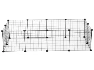 Valla Metálica para Mascotas con 12 Paneles Parque para Animales Pequeños Desmontable Diseño DIY Negro 106x73x36cm