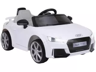 Audi TT Eléctrico Infantil Coche Juguete Niño 3 Años+ con Mando a Distancia con Música y Luces Batería 6V Doble Puerta Carga 30kg Color Blanco