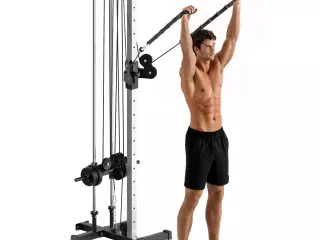 Máquina Polea Alta y Baja de Pared de Doble Polea Ajustable en 15 Posiciones Multifunción Lat Pulldown para Gimnasio