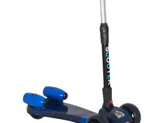 Patinete para Niños Scooter Plegable con Altura Ajustable de 4 Niveles y Música Luces y Nebulizador de Agua +3 Años 62x27x63-81 cm Azul