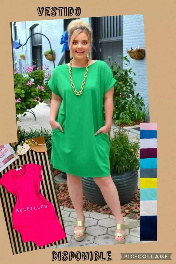 Vestido disponible en amarillo y turquesa para entre