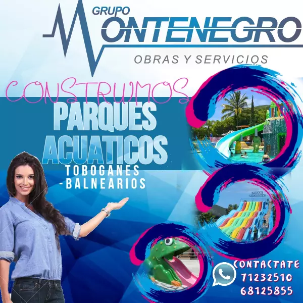 Fabricación de Parques Acuáticos y Toboganes de Fibra de Vidrio | Construcciones Montenegro