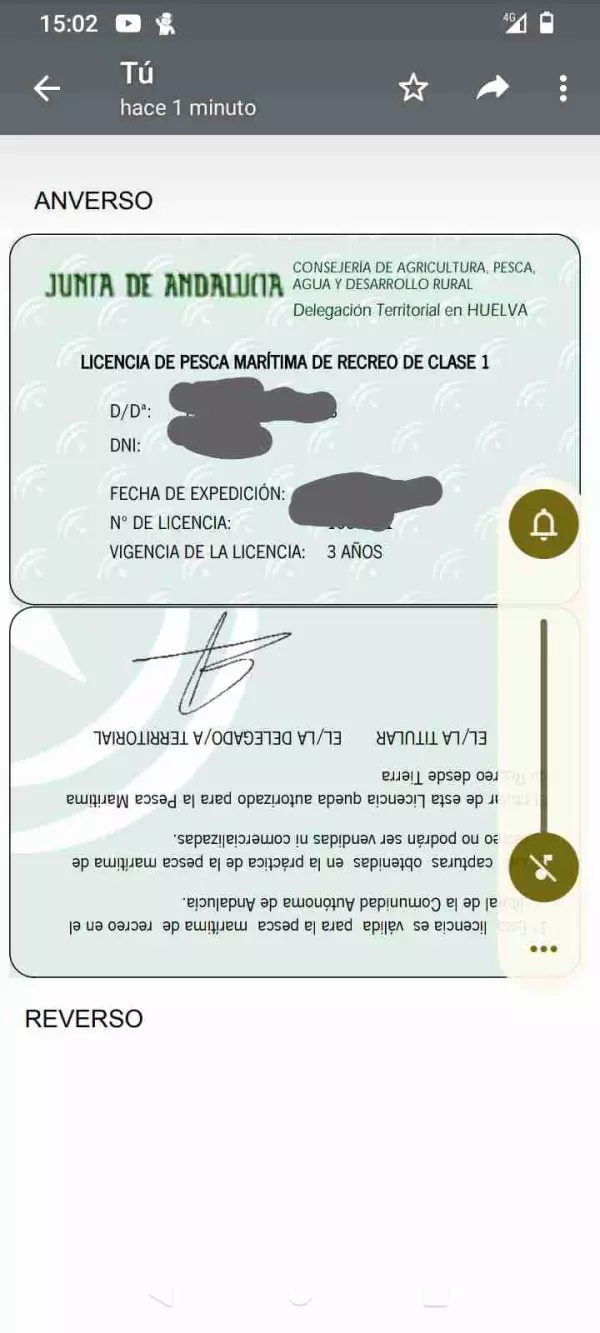 Licencia de pesca Clase 1 y clase 2 todos los tramit