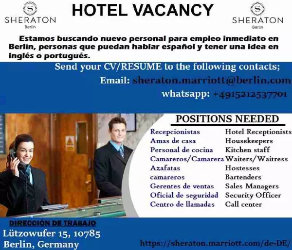 Se necesitan nuevos empleados para el hotel.