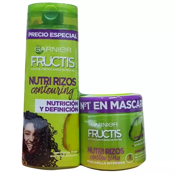 Fructis Nutri Rizos Contouring Pack Mascarilla 300ml + Champú 250ml - Rizos Definidos