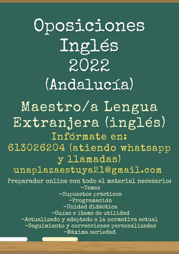 PREPARADOR OPOSICIONES MAESTRO/A INGLÉS