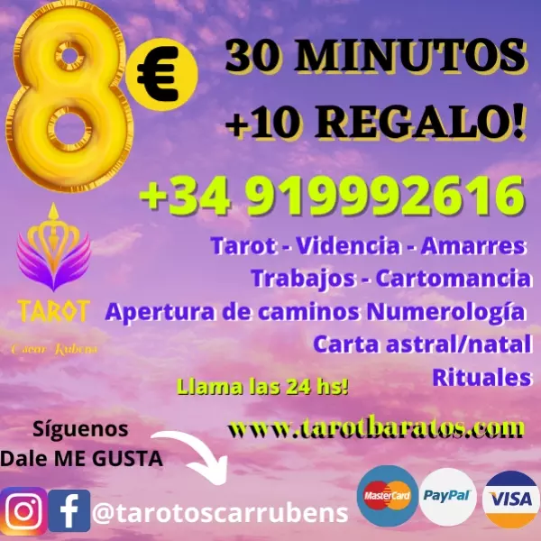 Tarotistas confiiables 30 minutos+10 minutos de regalo