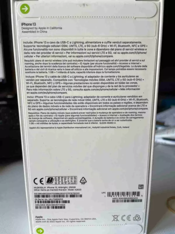 Iphone 13 256 GB precintado