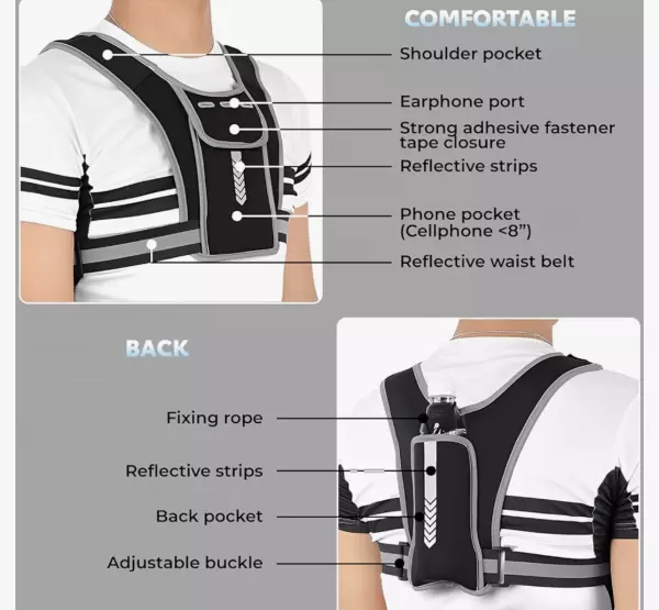 Riñonera para correr y chaleco de hidratación