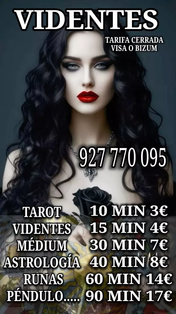 Tarotistas 40 min 8 euros 927 770 095