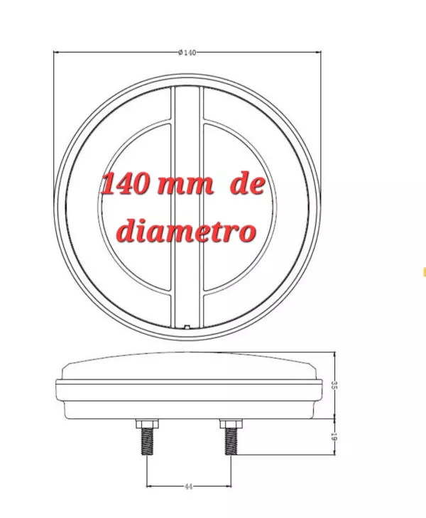 Piloto trasero LED redondo