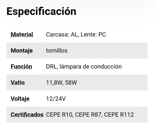 Faro de Largo Alcance + Luz Diurna Led