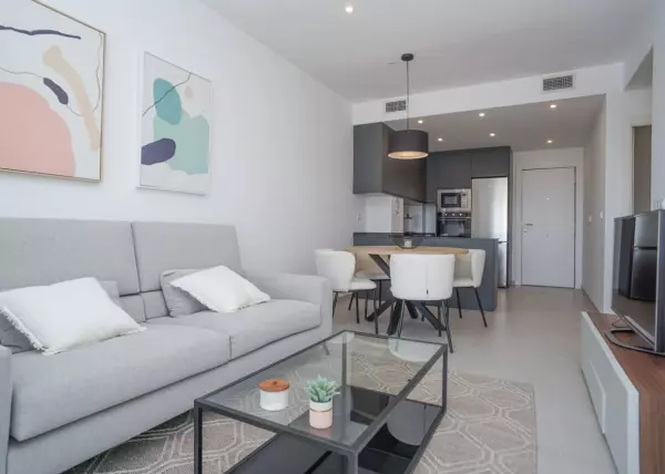 FANTASTICO APARTAMENTO DE 2 HABITACIONES2 BAÑOS, GARAJE, PISCINA, EN TORREBLANCA ( TORREVIEJA)