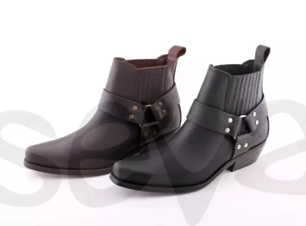 Botas media caña o botin cowboy hombre en piel 4709