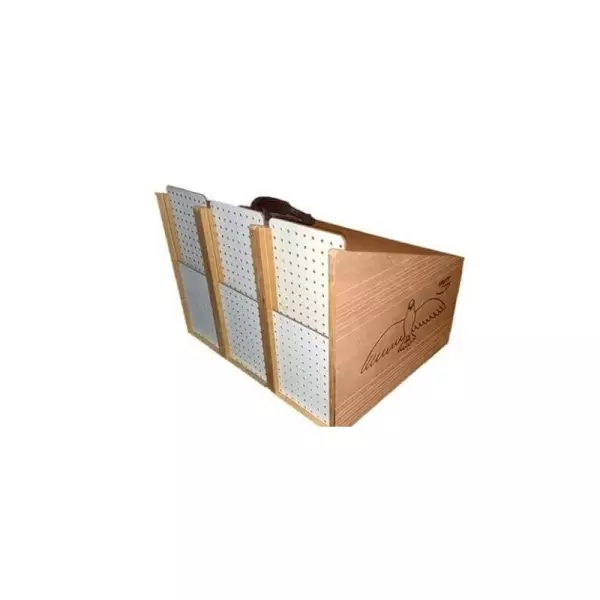 TRANSPORTÍN PARA SEIS PALOMOS EN CUÑA DE MADERA