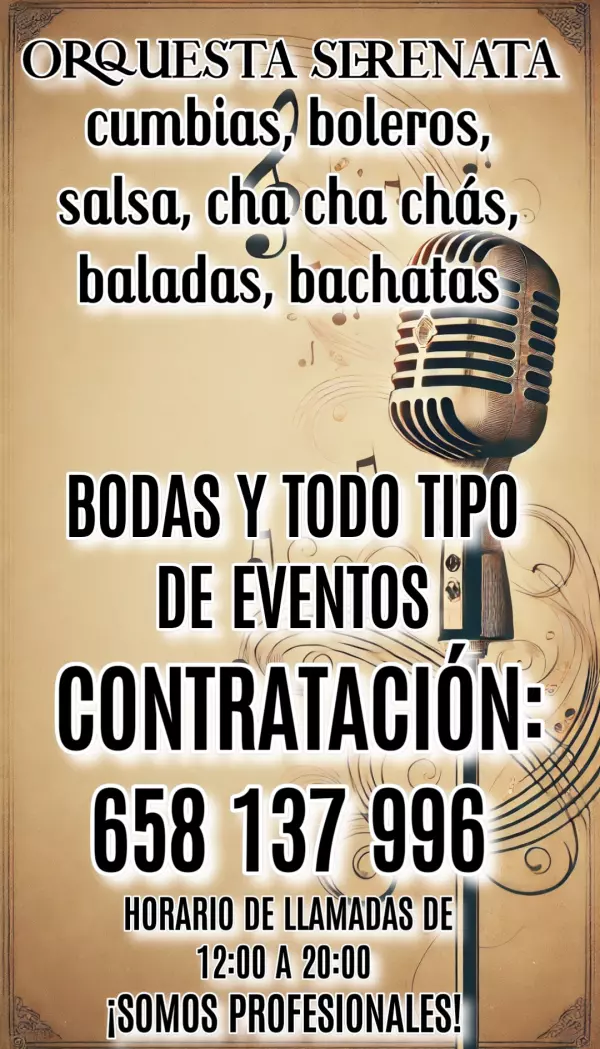 ORQUESTA SERENATA, BODAS Y TODO TIPO DE EVENTOS