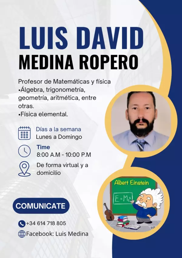 Clases a dimicilio de Matematicas, Fisica, Algebra, etc