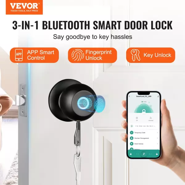 VEVOR Biometric Door Lock – Smart Fingerprint &amp; App Control