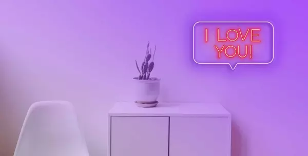 Neón letras I LOVE YOU