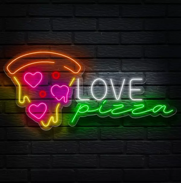 Neon Love pizza