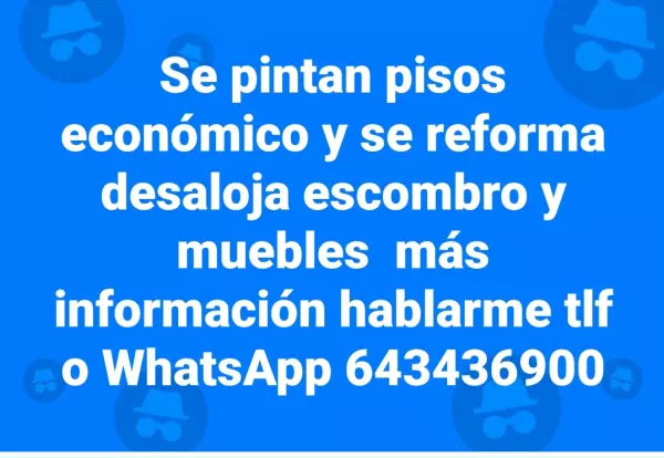 Se hacen mudanzas y desaloja muebles  y pisos