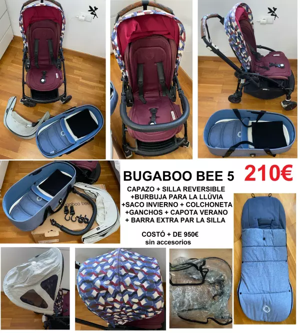 CARRO BUGABOO BEE 5 POR 210€ CON ACCESORIOS