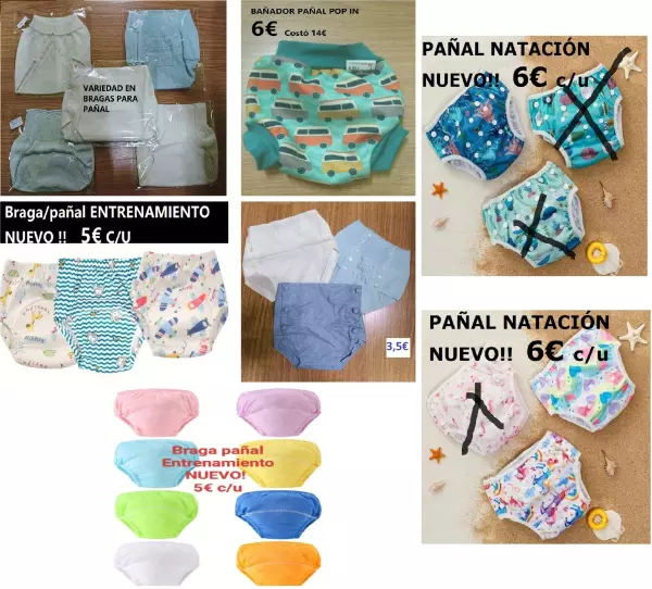 Bañador pañal, braga pañal entrenamiento etc.. desde 5€