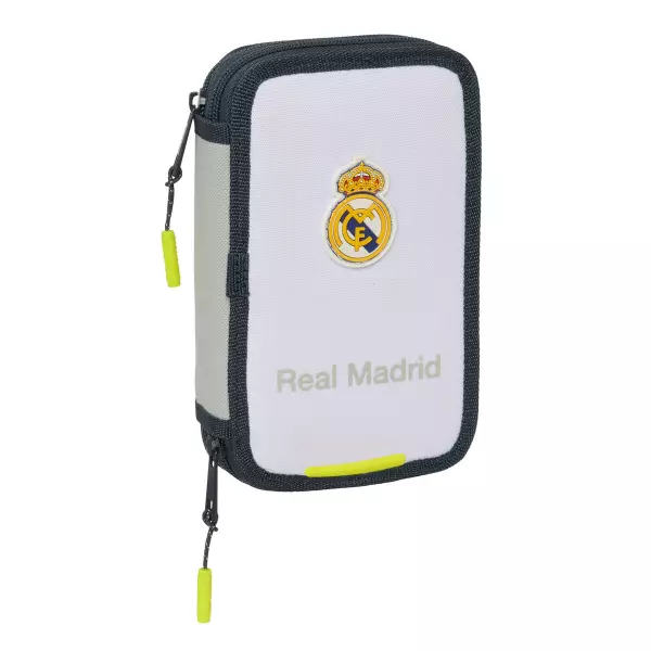 Estuche Escolar Real Madrid C.F. Blanco | Estuche Completo con Lápices,