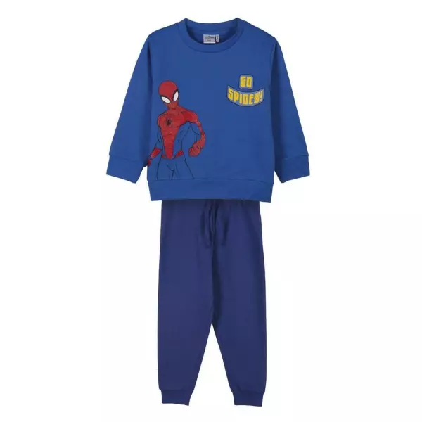 Chándal Infantil Spider-Man Azul 100% Algodón con Sudadera y Pantalón