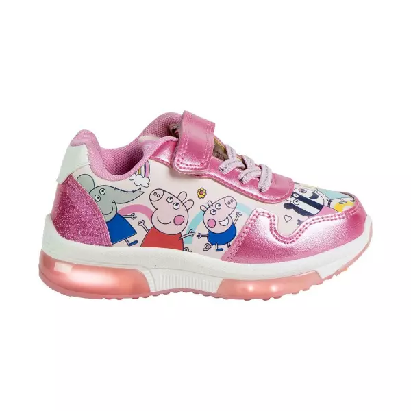 Zapatillas Deportivas Infantiles Peppa Pig con Luces LED en Color Rosa