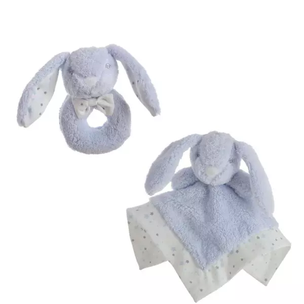 Doudou Conejo con Sonajero 30 x 30 cm – Juguete Sensorial para Bebés