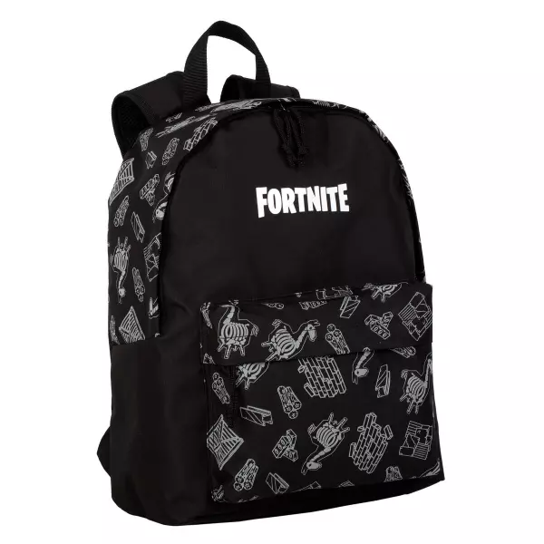 Mochila Escolar Fortnite Dark Black Negro Reflectante 41x31x13,5 cm