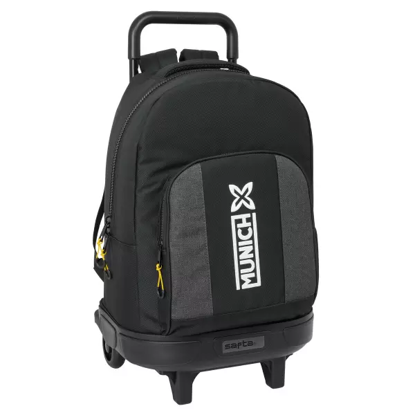 Mochila Escolar con Ruedas Munich Topo Negro 33x45x22 cm – Reforzada