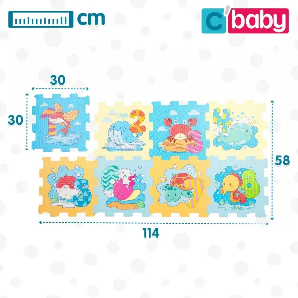 Alfombra de Juego Colorbaby Marino EVA – Puzzle Didáctico de 8 Piezas