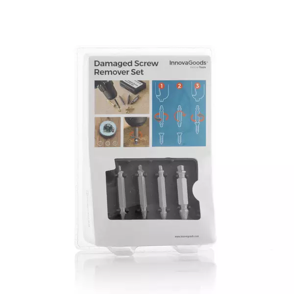 Brocas para Extraer Tornillos Dañados InnovaGoods – Set de 4 Unidades