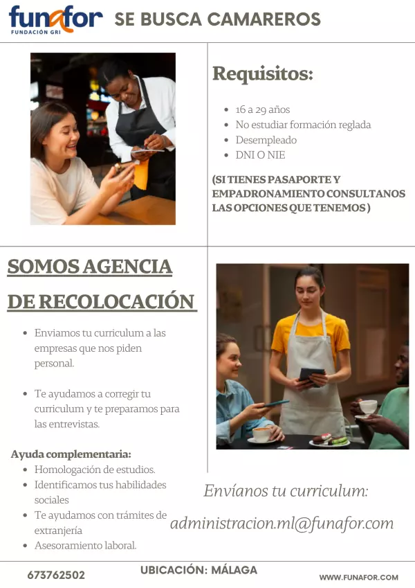 Se busca camarero/a