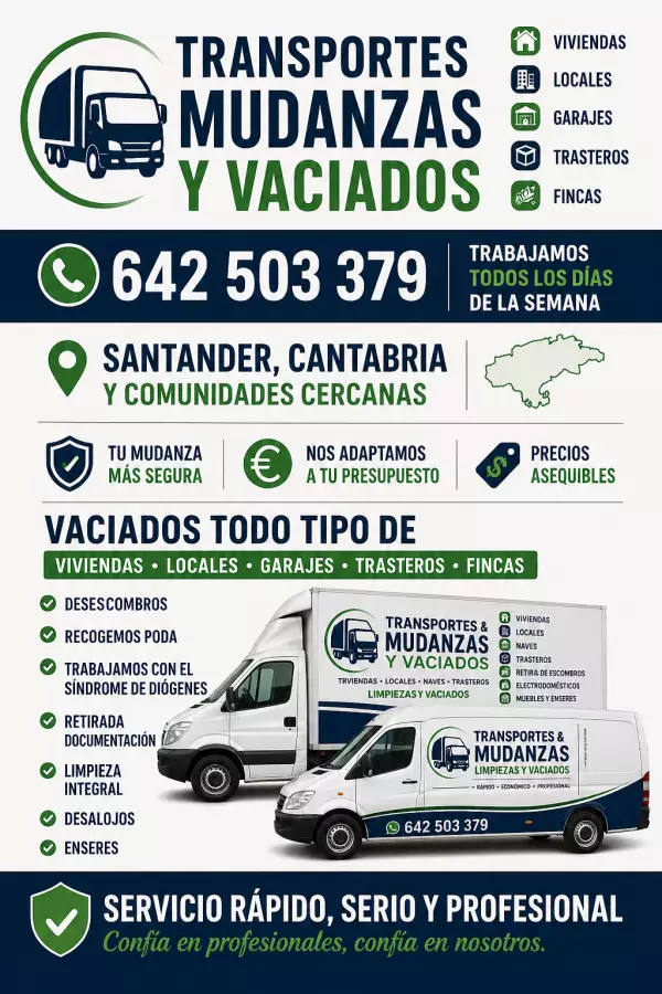 Mudanzas Porte, limpiezas vaciadas