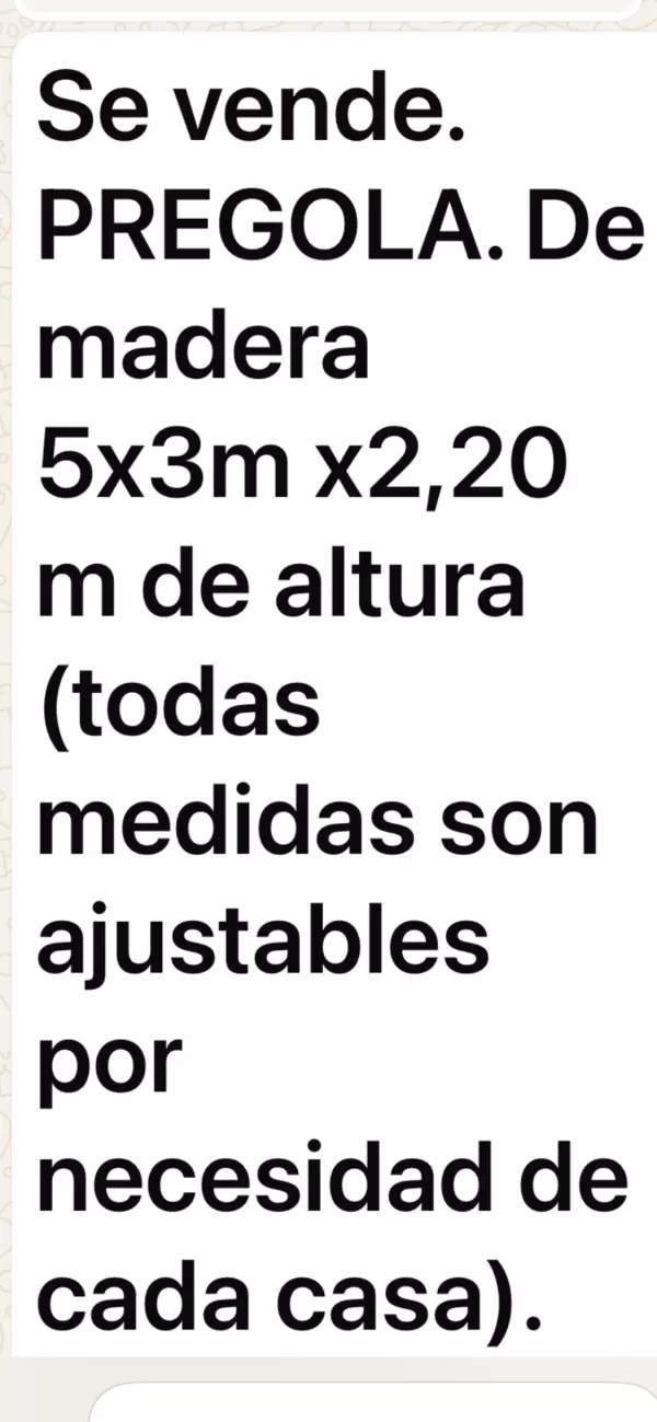 Se vende pérgola