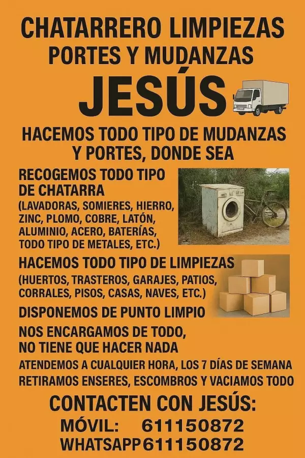 Portes mudanzas chatarrero vaciados  jesus