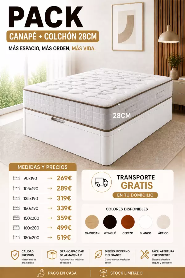 CANAPE+ COLCHON 28CM GROSOR